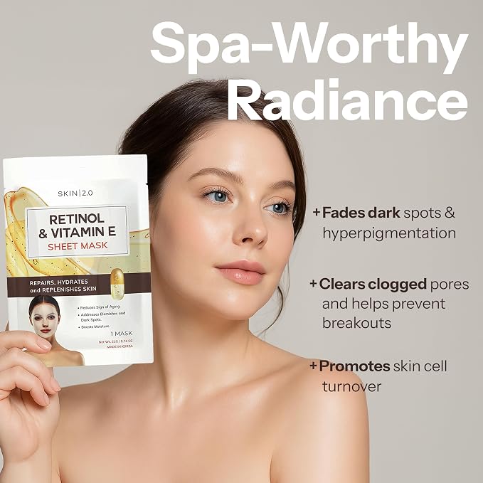 Skin 2.0 Retinol & Vitamin E Sheet Mask - Image 5