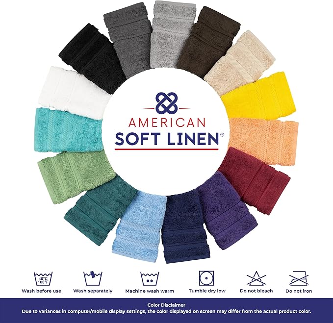 American Soft Linen Luxury 6 Piece Towel Set, 2 Bath Towels 2 Hand Towel 2 - Image 9