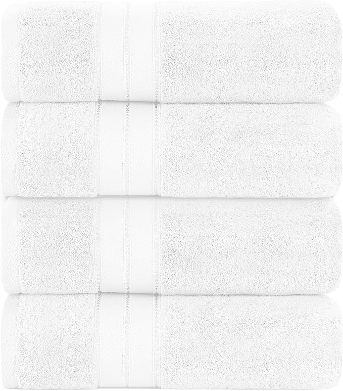 Modern Threads 4-Pack SpunLoft Bath Towel White 30x54 - Image 2