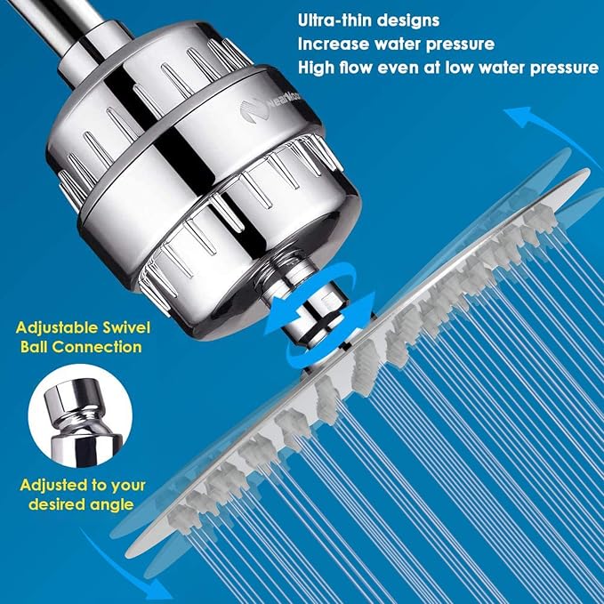 NearMoon Shower Head and 15 Stage Shower Filter Combo, High Pressure Filtered - Image 5