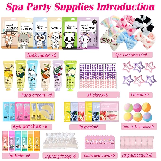 72PCS Spa Party Supplies for Women, Spa Party Favors Include Face Masks - Image 2