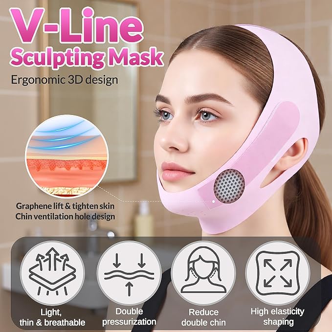 Lymphatic Contour Face Brush & Chin Lifting Mask, Chin Strap - Image 2