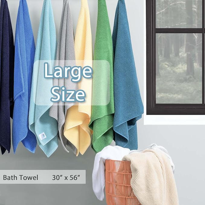 VOOVA & MOVAS Purple Bath Towels Set of 4, Large 30" x 56" - Image 4