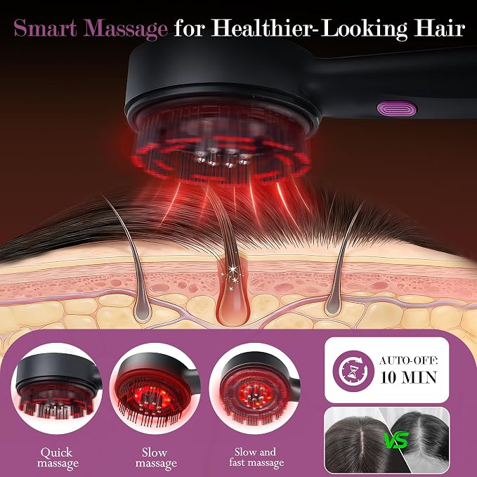 3-in-1 Rechargeable Scalp Massager Hair Growth Oil Applicator, Gentle - Image 6