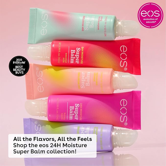 eos 24H Moisture Super Balm- Strawberry Sorbet, Lip Mask, Day or Night Lip - Image 7