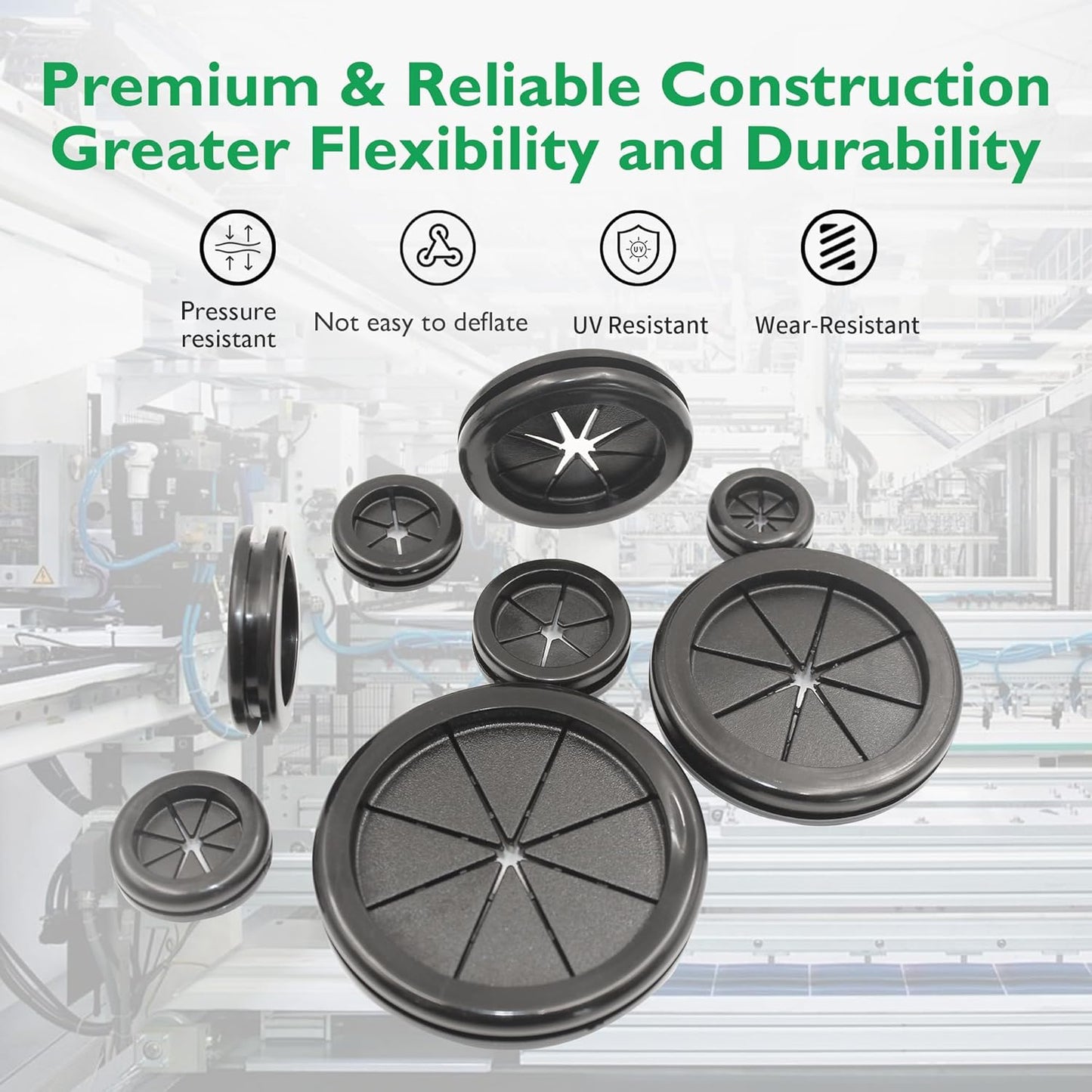 1 Inch Rubber Grommets for Wiring, 1 Inch Drill Hole 7/8 Inch ID, Firewall Grommets Automotive Cable Cords Hoses Protection, Double-Sided Rubber Plugs for Round Holes, 18 Pcs, 22x25 mm