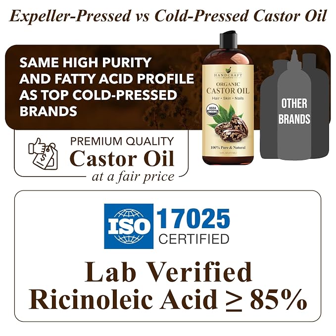 Handcraft Blends Organic Castor Oil 16 Fl Oz | Roll on Bottle | 100% Pure and - Image 2