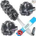 SHOWER BOUQUET Loofah-Charcoal Back-Scrubber & Bath-Sponge Set // 1 by ShowerBouquet%C2%AE