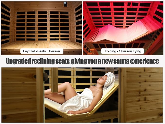 Full Spectrum Sauna, Outdoor Sauna 3 Person Infrared Sauna, Infrared Saunas - Image 4