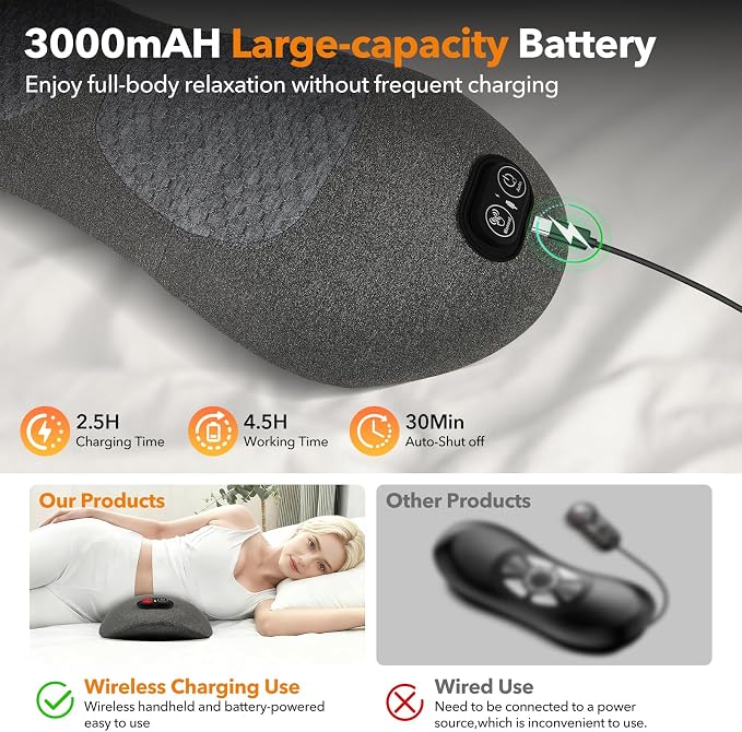 Gifts for Mother, 3 in 1 Back Massager Electric Lumbar Support Pillow - Image 6