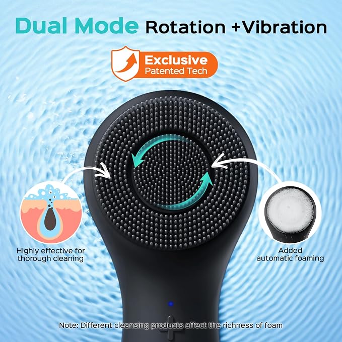 COSLUS FBS03 Face Scrubber Facial Cleansing Brush: 2 in 1 Spin and Vibration - Image 2
