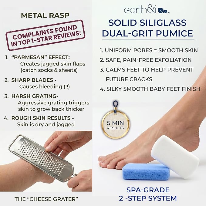 Earth & I Pumice Stone for Feet – 6-Pack Callus Remover Set | 3 Coarse + 3 Fine - Image 8