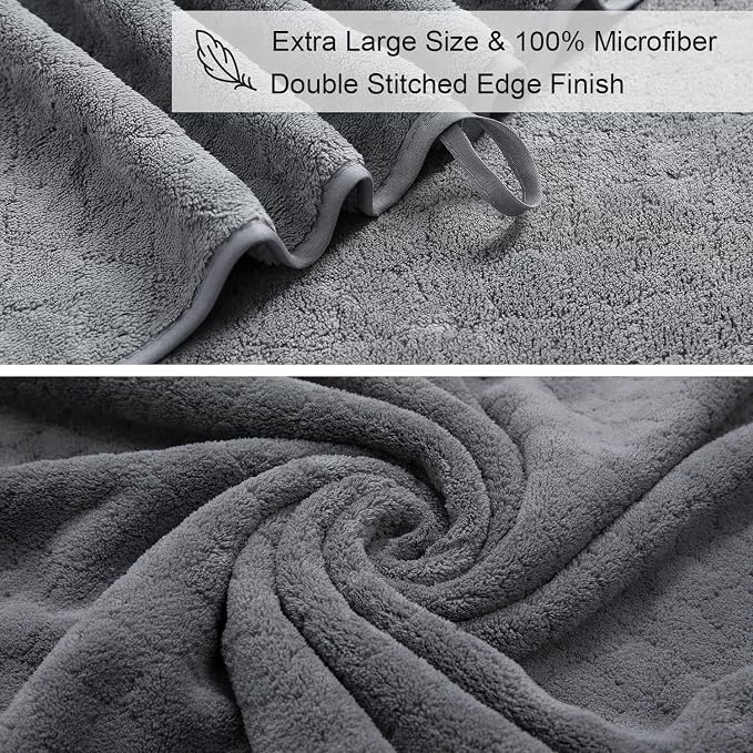 Ycosy Gray Bath Towels Set 35x70 Inches - Image 7