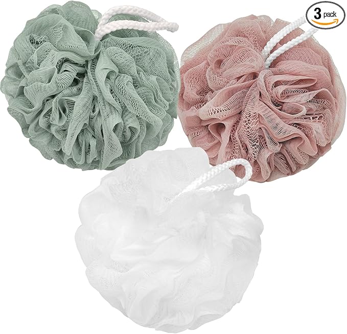 Loofah Charcoal Bath Shower Sponge Body Scrubber, 75g Exfoliate Mesh Pouf by Scartink