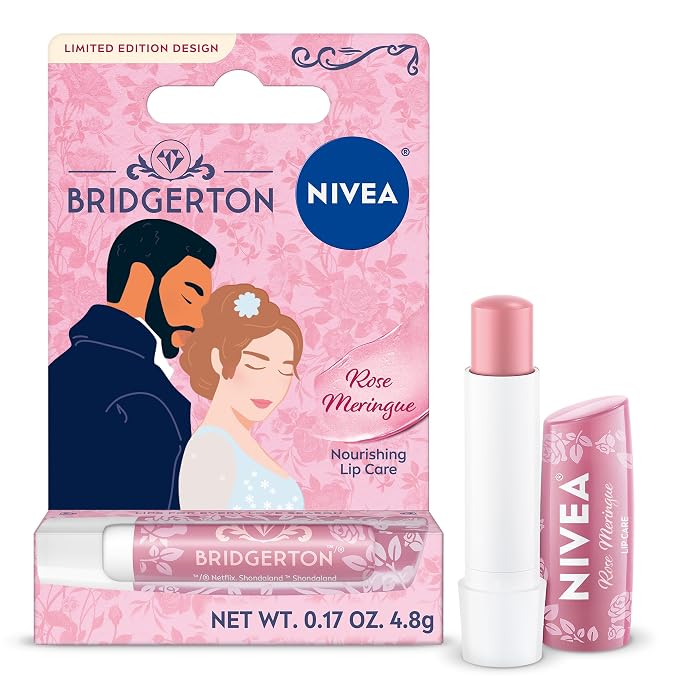 NIVEA Rose Meringue Lip Balm, Nourishing Lip Care, Bridgerton Limited Edition by Nivea