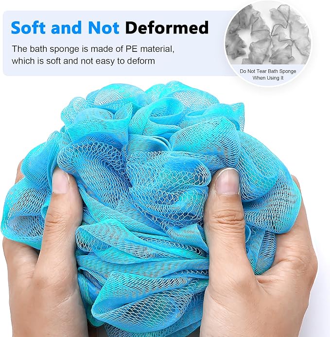 Loofah on a Stick PE Soft Mesh Luffa - Image 2