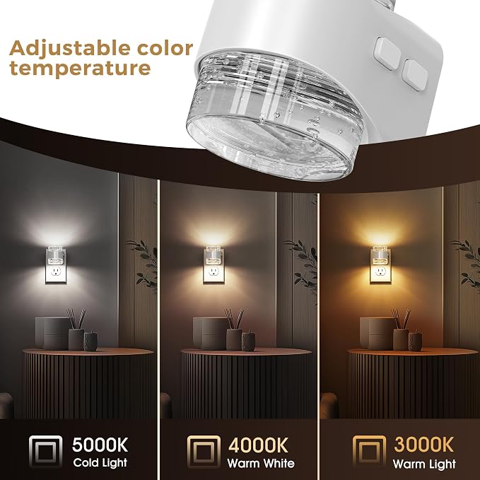 L LOHAS LED Night Light, 3CCT Bubble Night Lights Plug into Wall, 2 Pack - Image 2