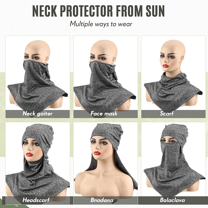 SATINIOR 3 Piece Balaclava Face Cover Sun Protection Neck Cover Summer - Image 6
