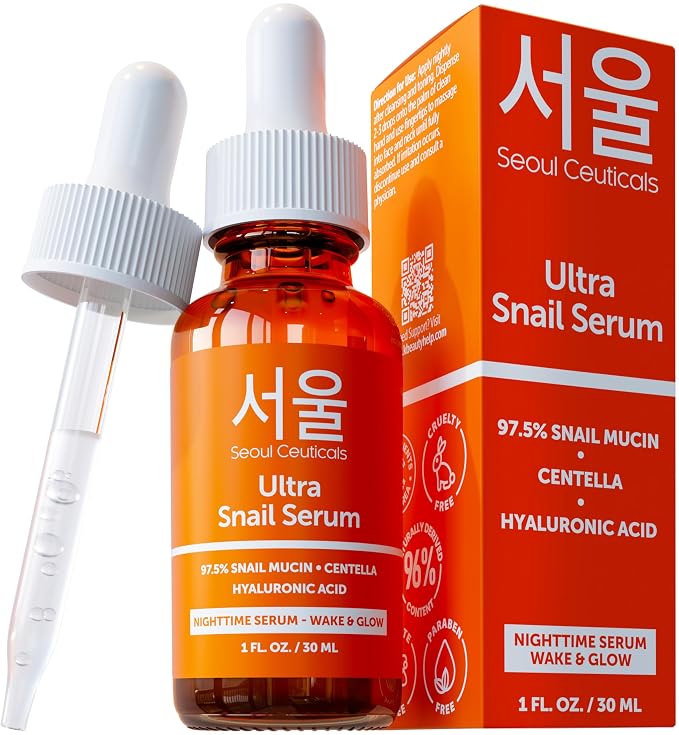 SeoulCeuticals Korean Skin Care 97.5% Snail Mucin Serum – K Beauty Skincare by SeoulCeuticals