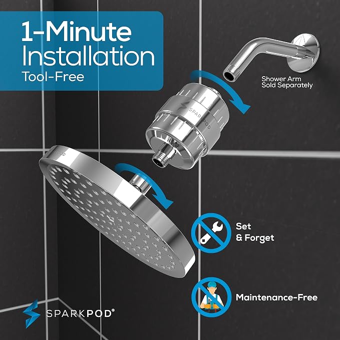 SparkPod Luxury Filtered Shower Head Set 23 Stage Shower Filter - Image 5