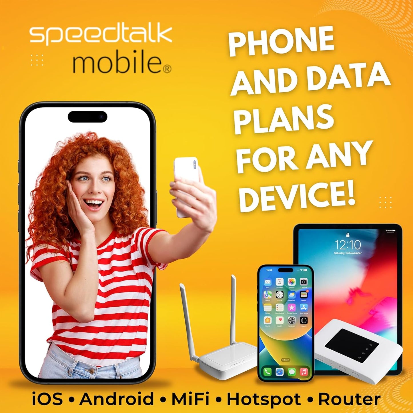 SpeedTalk Mobile Pre-Paid SIM Card Starter Kit – No Contract Wireless Plans from $5/mo Talk Text Data Unlimited Plans from $9/mo - Cellphone 5G 4G LTE iOS Android Smart Phones