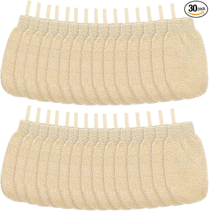 30 Pcs Exfoliating Shower Gloves Stretchable Ramie Bath Mitts by Unknown