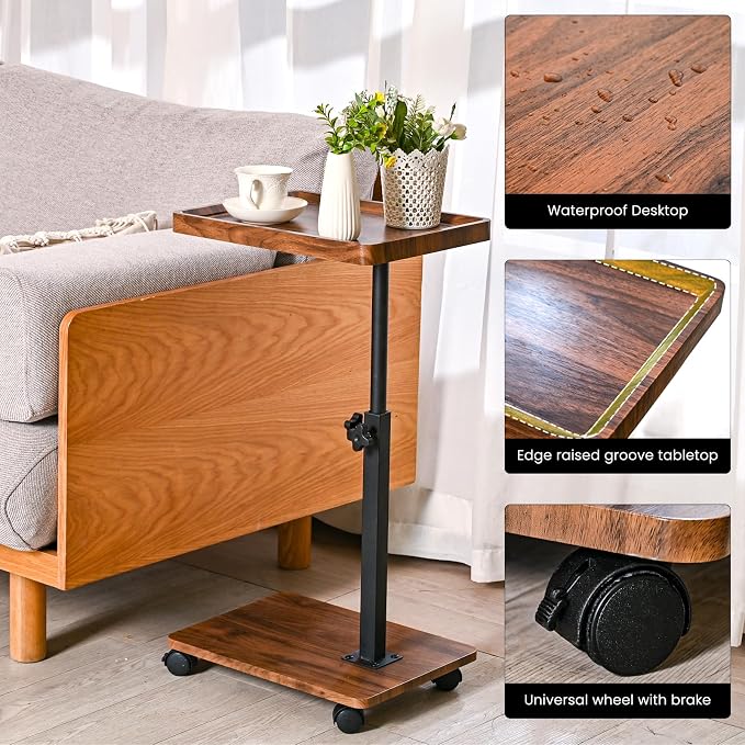 C Table End Table Adjustable Height, C Shaped End - Image 5