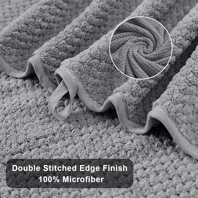 8-Piece Gray Bath Towels Set, 2 Oversized Large Bath Towels Sheet, 2 Hand - Image 5