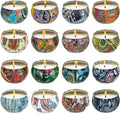 YOROXRG Set 16 Pack Scented Candles Gifts Soy Wax Travel Tin Jar Candles by YOROXRG