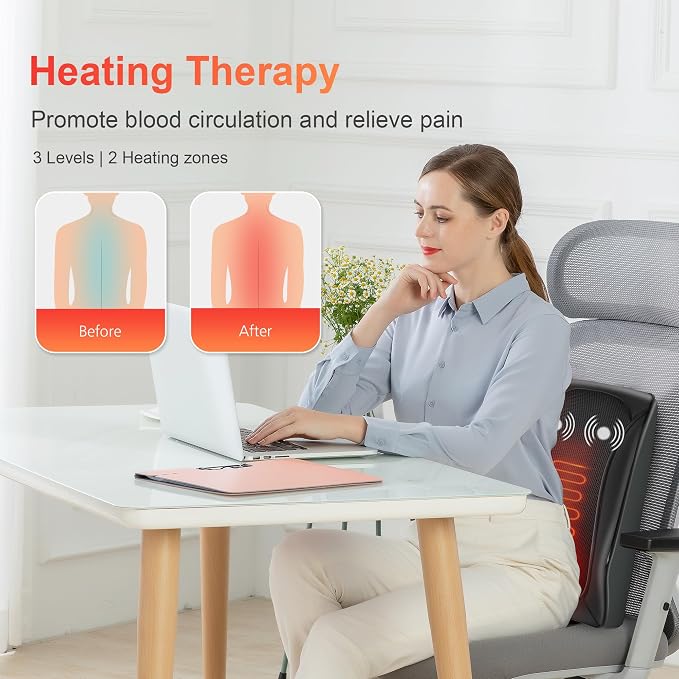 COMFIER Back Massager with Heat, 3D Deep Kneading Shiatsu Neck and Back - Image 4