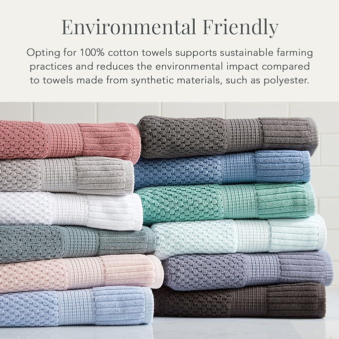 NY Loft 100% Cotton Bath Towel Set of 4 | Blue Towels | Oeko-TEX® Standard 100 - Image 6