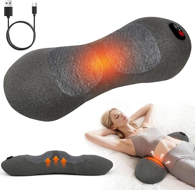 3 in 1 Electric Lumbar Massager Support Pillow, Back Massager by KITCADA