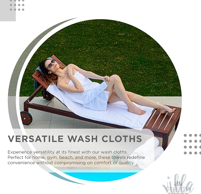100% Cotton Wash Cloth for face & Body Set of 6, Sustainable, Highly Absorbent - Image 6