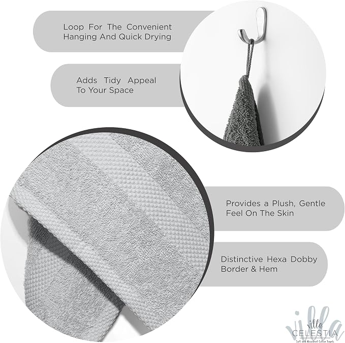 100% Cotton Bath Towel Set of 12-4 Bath Towels, 4 Hand Towels, 4 Wash Cloths - Image 4