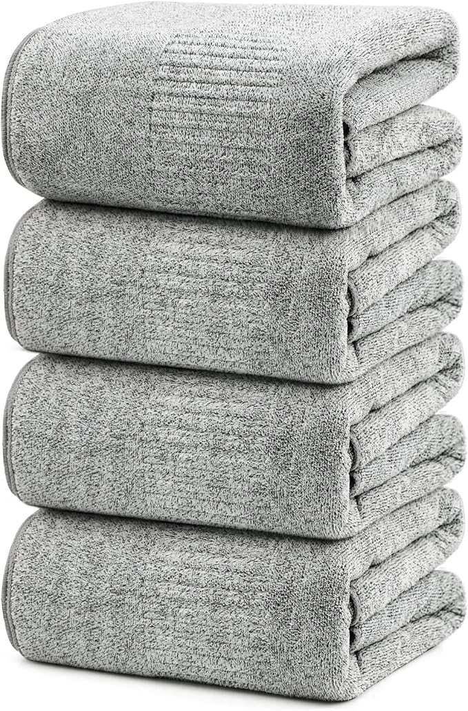 SEISSO Bath Towels Set of 4 Premium Bath Towels 35” x 63” Oversized Towels by SEISSO