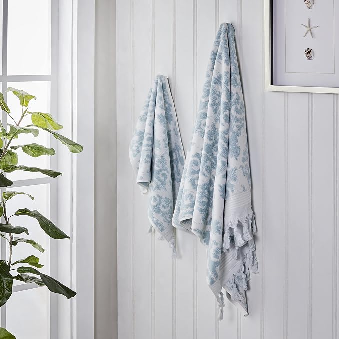 SKL Home Mirage Fringe 100% Turkish Cotton Hand Towel Set - Image 4