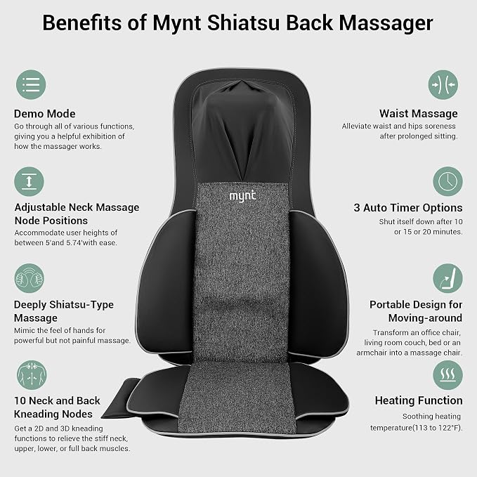 Mynt FSA Eligible HSA Approved Shiatsu Neck and Back Massager - Image 2