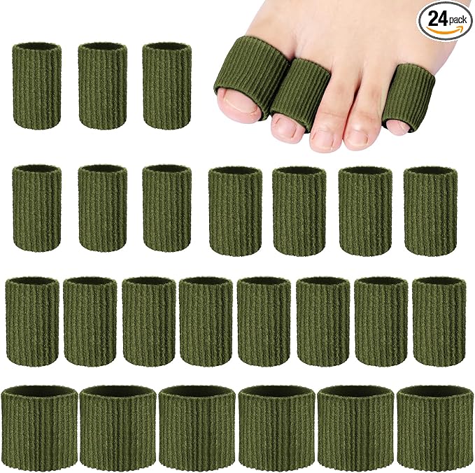 Blulu 24 Pieces Toe Tubes 0.98 Inches Cushion Tube Corn Pads by Blulu