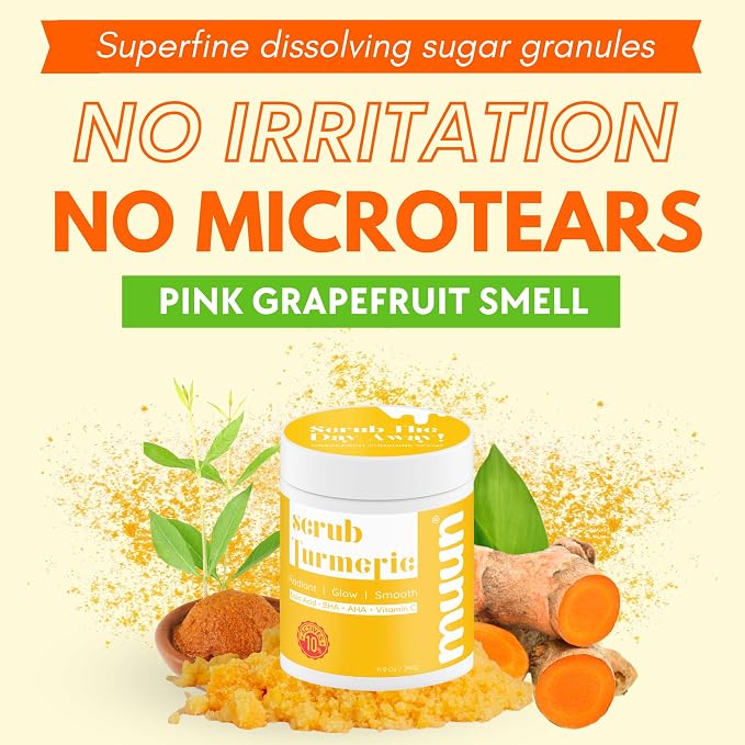 Muun Turmeric Scrub with Kojic Acid AHA/BHA Face &Body - Image 5