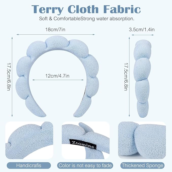 Ztomine Spa Terry Cloth Headband Combo Pack - Image 6