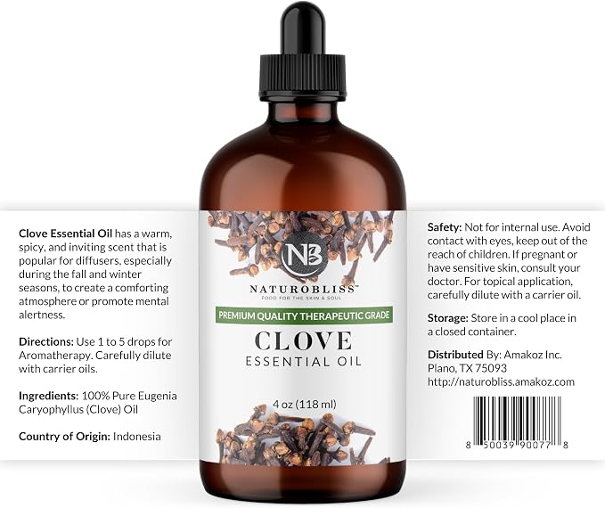 NaturoBliss Clove Essential Oil 4 oz – 100% Pure Clove Bud Oil - Image 4