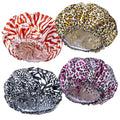 4 PCS Shower Caps for Women, Elastic and Reusable Bath Caps, Double Waterproof by CHFONGDIRECT