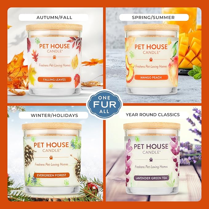 Pet House Candle Plant-Based, Clean Burning Long Lasting Scented Pet Odor Candle - Image 4