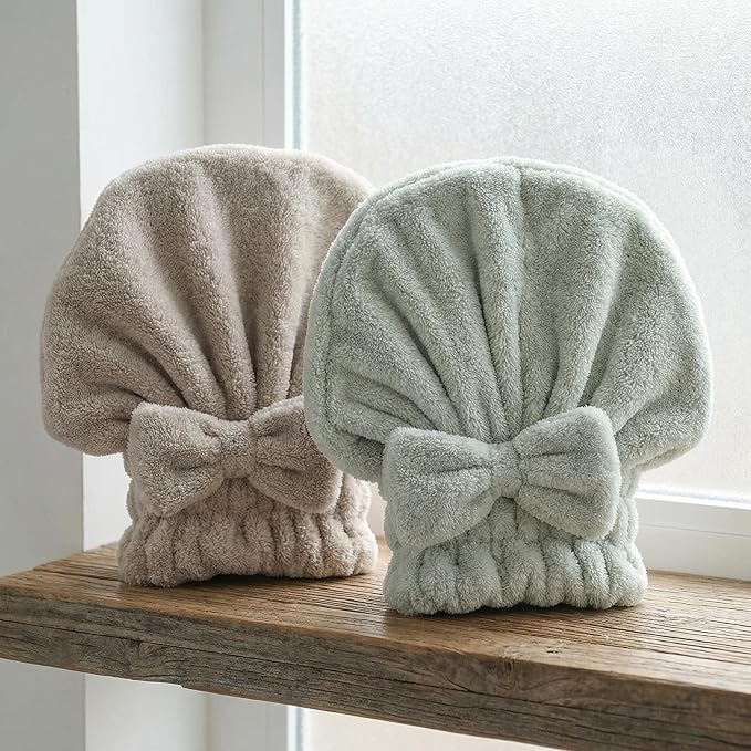 Microfiber Hair Towel Wrap for Women, Quick Drying Anti Frizz Hair Turban by Unknown
