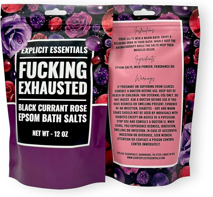 Explicit Essentials Black Currant Rose Epsom Bath Salts, Relaxation Blend - Image 3