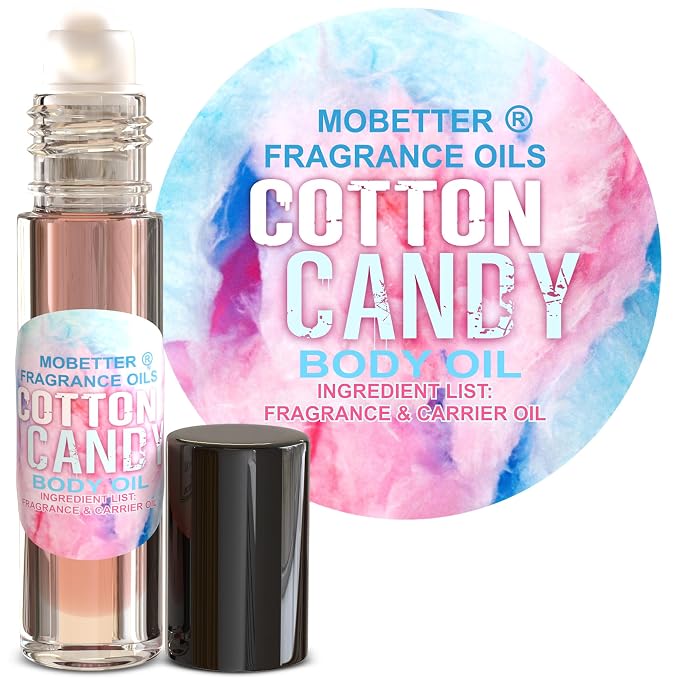 MOBETTER FRAGRANCE OILS Cotton Candy Body Oil Perfume 10ml Roll On Bottle by MOBETTERFRAGRANCEOILS