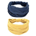 GiLi 2 Pack Wide Headbands for Women Boho African Knotted Non Slip Fashion Hair by GiLi