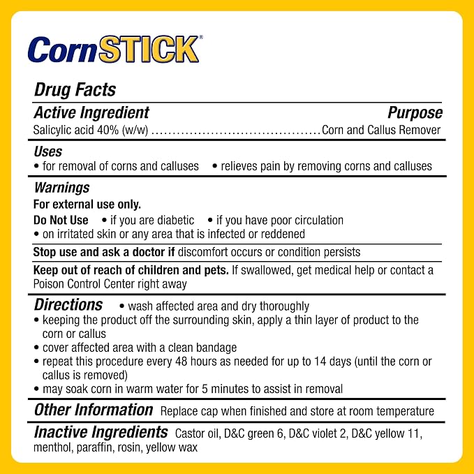CornStick Maximum Strength Salicylic Acid Solid-Stick Corn and Callus Remover - Image 7