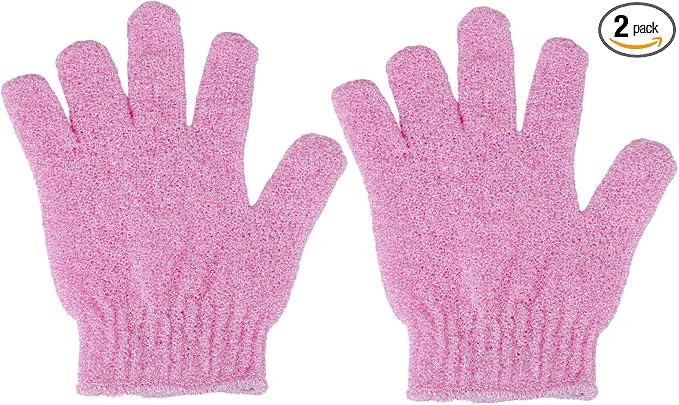 2 Pcs Shower Gloves, Exfoliating Gloves, Exfoliating Mitt, Exfoliating Body by CREHODEC
