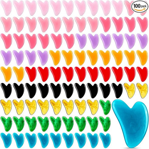 100 Pcs Gua Sha Facial Tools Bulk Resin Gua Sha Massage Tool Heart Shaped by Unknown